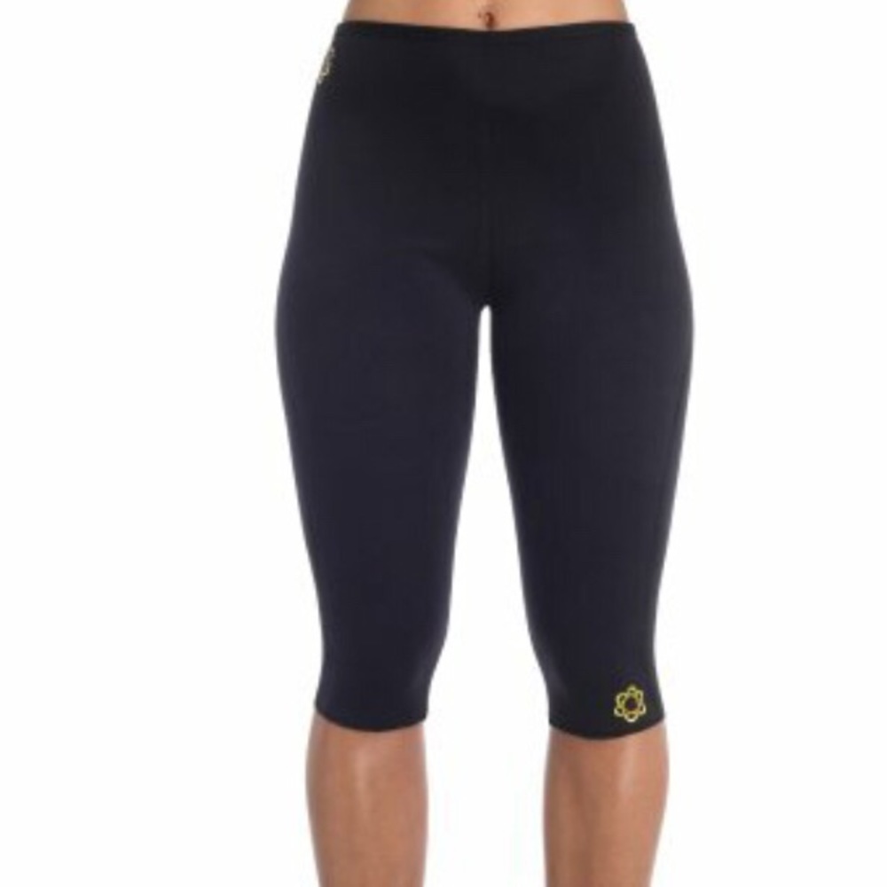 Zaggora brand Capri‎ neoprene style exercise fat burning pants size large black